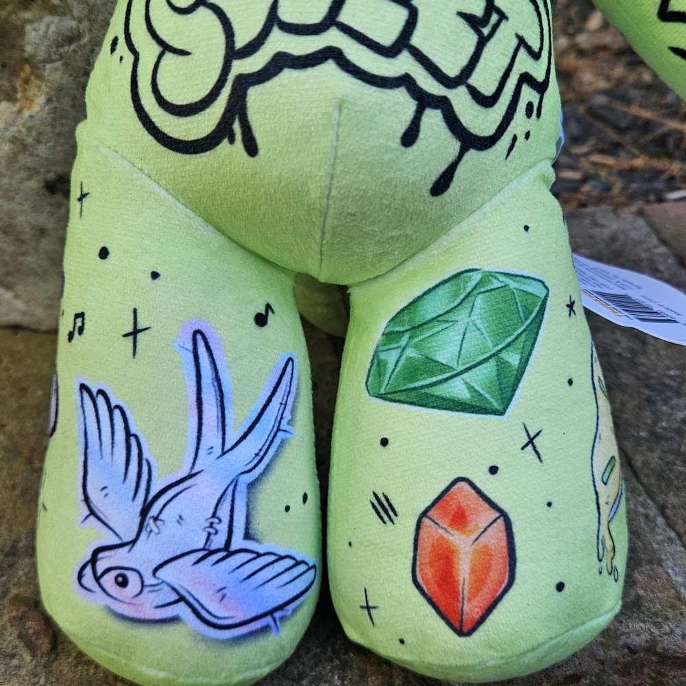Tattoo Zoo 2023 Thrash The Dino 14" Plush With Tags Punk Rock Plush - Picture 8 of 14